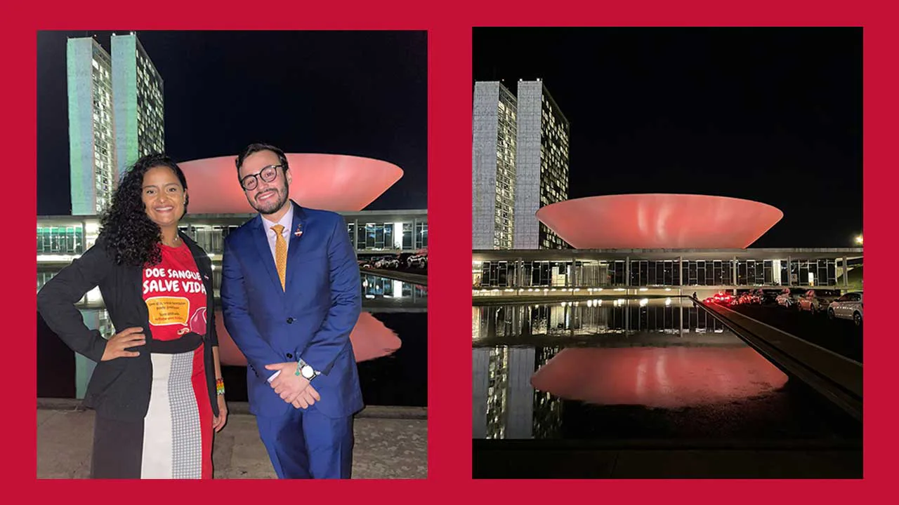 Imagem destacada de Iluminação vermelha no Congresso lembra Dia Internacional da Talassemia